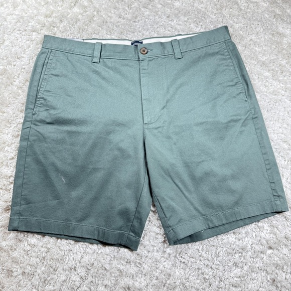 J Crew Shorts Mens 36 Green 9 Inch Inseam Stretch Chino Casual Preppy Frat Boy - Picture 1 of 12